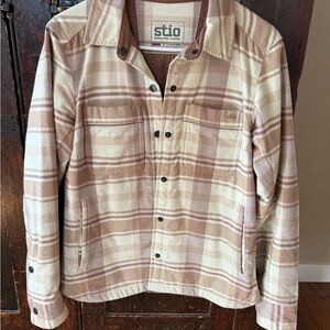 Stio Tan and Cream Plaid Jacket